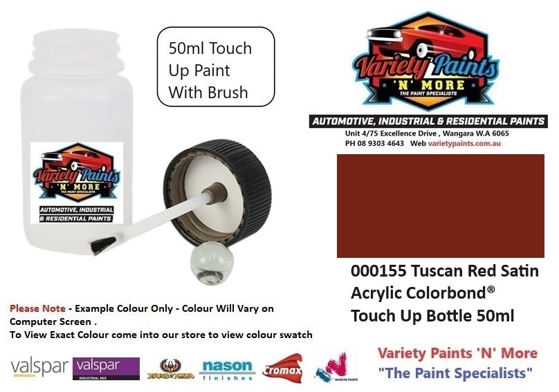 000155 Tuscan Red Satin Acrylic Colorbond®  Touch Up Bottle 50ml