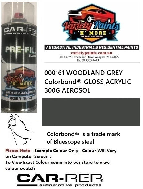 000161 WOODLAND GREY GLOSS Colorbond® 303 ACRYLIC 300G AEROSOL