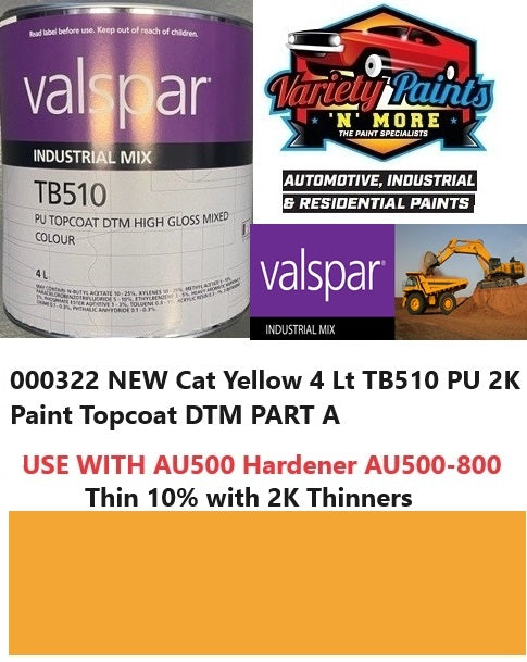 000322 NEW Cat Yellow 4 Lt TB510 PU 2K Paint Topcoat DTM PART A
