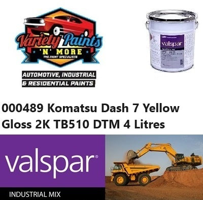 000489 Komatsu Dash 7 Yellow Gloss 2K TB510 DTM Enamel 4 Litres PART A