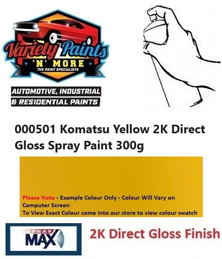 000501 Komatsu Yellow 2K Direct Gloss Spray Paint 300g