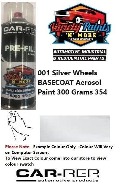 001 Silver Wheels BASECOAT Aerosol Paint 300 Grams 354