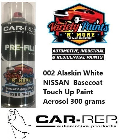 002 Alaskin White NISSAN Basecoat Touch Up Paint Aerosol 300 grams 1IS BOX 7A