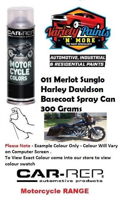 011 Merlot Sunglo Harley Davidson Basecoat Spray Can 300 Grams