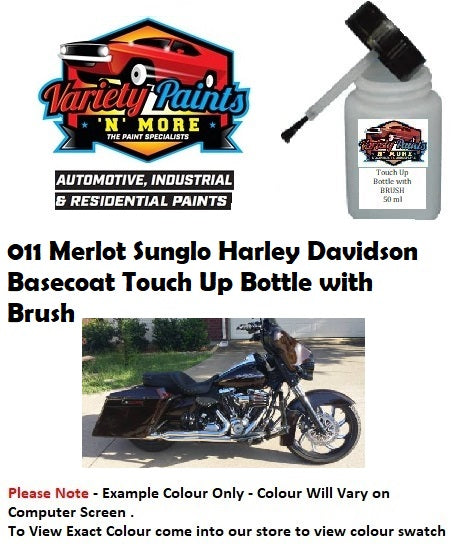 011 Merlot Sunglo Harley Davidson  Basecoat 50ml Touch Up Bottle with Brush