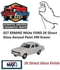 027 ERMINE White FORD 2K Direct Gloss Aerosol Paint 300 Grams 40IS BOX BU5