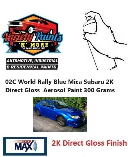 02C World Rally Blue Mica Subaru 2K Direct Gloss Aerosol Paint 300 Grams