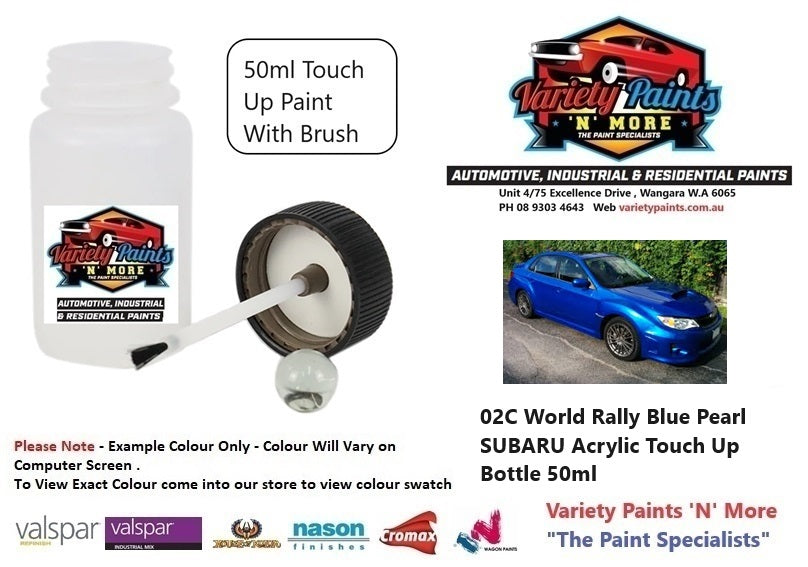 02C World Rally Blue Pearl SUBARU Acrylic Touch Up Bottle 50ml