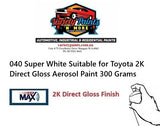 040 Super White Suitable for Toyota 2K Direct Gloss Aerosol Paint 300 Grams