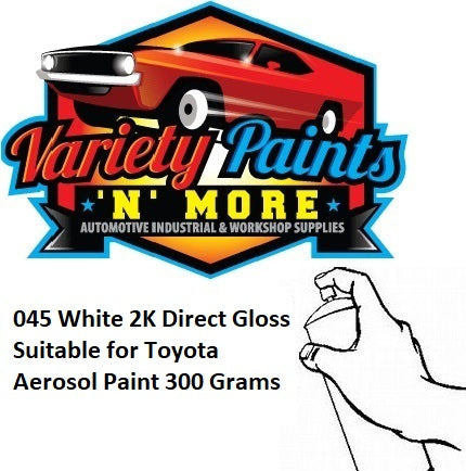 045-1 Toyota White VARAINT 1 (DARKER) 2K Direct Gloss Aerosol Paint 300 Grams