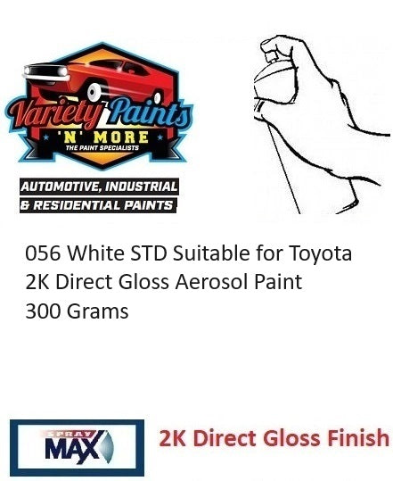 056 White STD Suitable for Toyota 2K Direct Gloss Aerosol Paint 300 Grams 3IS HAY1