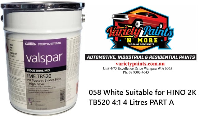058 White Suitable for HINO 2K TB520 5:1 4 Litres PART A