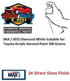 0KA / J072 Diamond White Suitable for Toyota 2K Direct Gloss Aerosol Paint 300 Grams