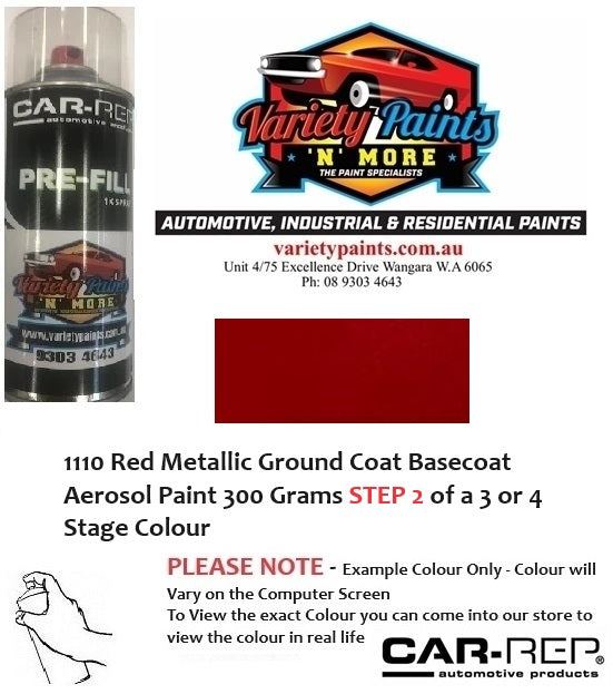UC1110 Red Metallic Ground Coat Basecoat Aerosol Paint 300 Grams STEP 2