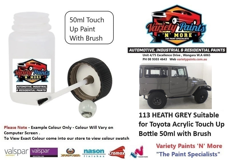 113 HEATH GREY Suitable for Toyota Acrylic Touch Up Bottle 50ml with Brush