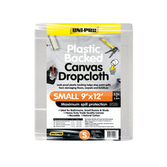 UNIPRO Plastic Backed Canvas Drop Cloth 2.7 Metre x 3.6 Metre