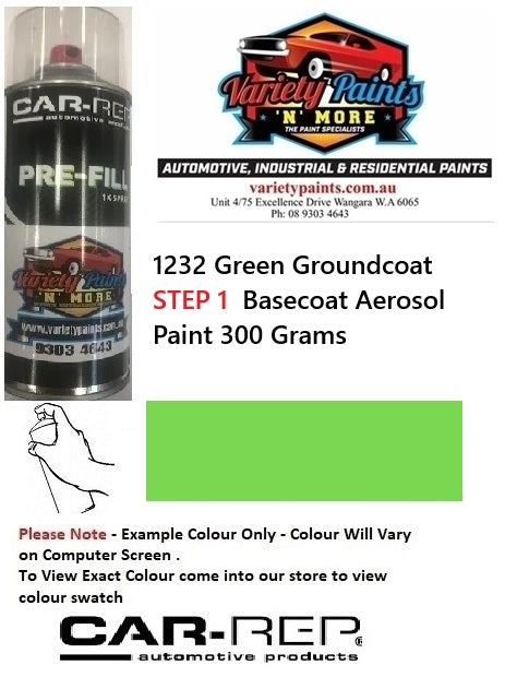 1232 Green Groundcoat STEP 1  Basecoat Aerosol Paint 300 Grams