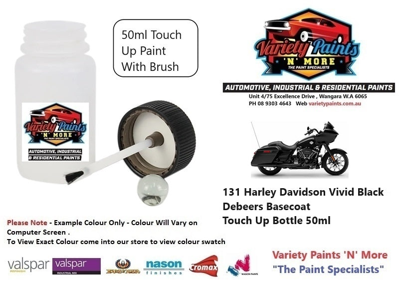 131 Harley Davidson Vivid Black Debeers Basecoat Touch Up Bottle 50ml