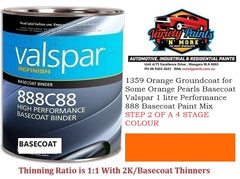 1359 Orange Groundcoat for Some Orange Pearls Basecoat Valspar 1 litre  