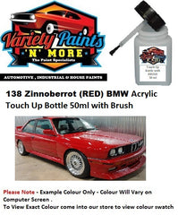 138 Zinnoberrot (RED) BMW Acrylic Touch Up Bottle 50ml with Brush