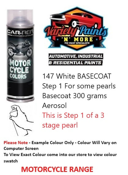 147 White BASECOAT Step 1 For some pearls Basecoat 300 grams Aerosol