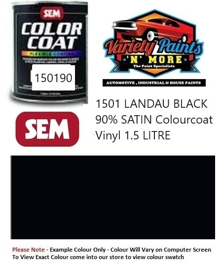1501 LANDAU BLACK 90% SATIN Colourcoat Vinyl 1.5 LITRE