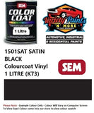 1501SAT SATIN BLACK Colourcoat Vinyl 1 LITRE (K73)