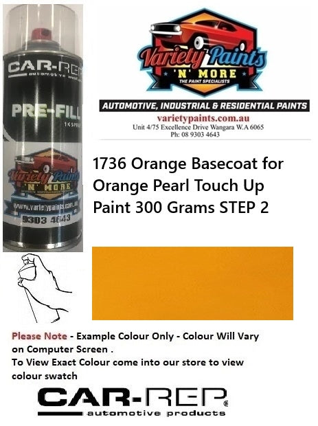 1736 Orange Basecoat for Orange Pearl Touch Up Paint 300 Grams STEP 2