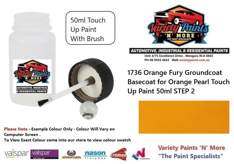 1736 Orange Fury Groundcoat Basecoat for Orange Pearl Touch Up Paint 50ml STEP 2