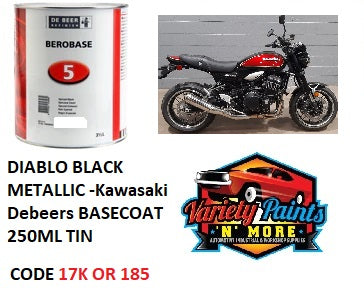 17K / 185 DIABLO BLACK METALLIC Kawasaki Debeers BASECOAT 250ML TIN