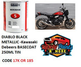 17K / 185 DIABLO BLACK METALLIC - 2C Kawasaki Debeers BASECOAT 250ML TIN