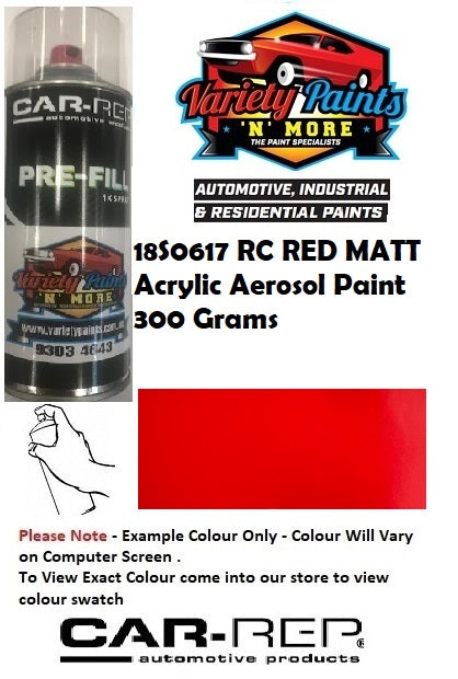 18S0617 RC RED MATT Acrylic Aerosol Paint 300 Grams