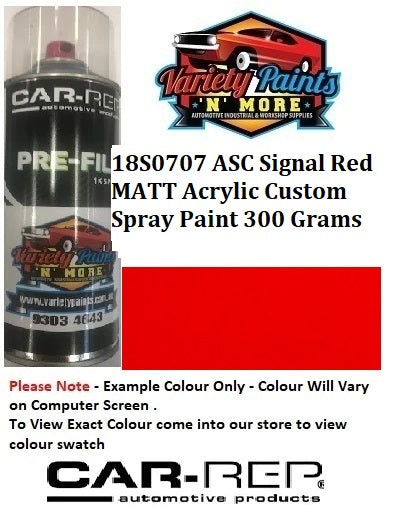 18S0707 ASC Signal Red MATT Acrylic Custom Spray Paint 300 Grams