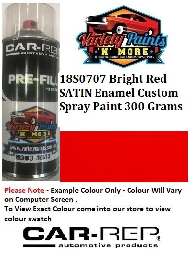 18S0707 Bright Red SATIN Enamel Custom Spray Paint 300 Grams