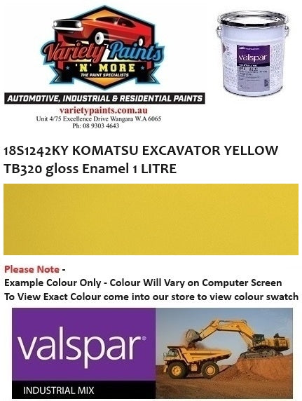 18S1242KY KOMATSU EXCAVATOR YELLOW TB320 gloss Enamel 1 LITRE