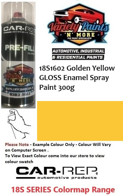 18S1602 Golden Yellow / RC Yellow GLOSS Enamel Spray Paint 300g