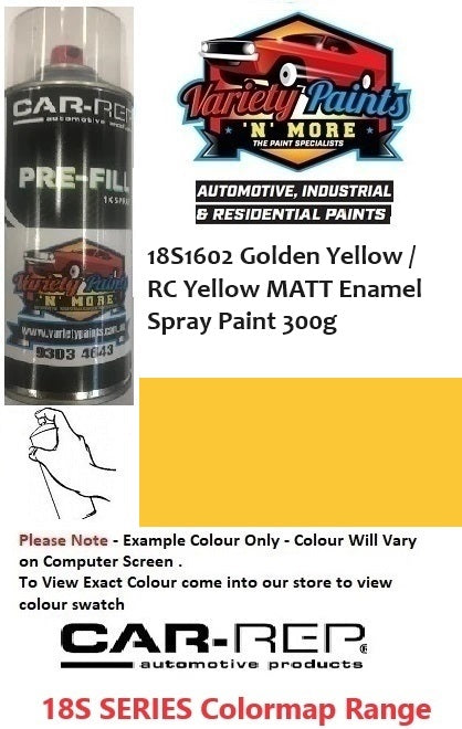 18S1602 Golden Yellow / RC Yellow MATT Enamel Spray Paint 300g