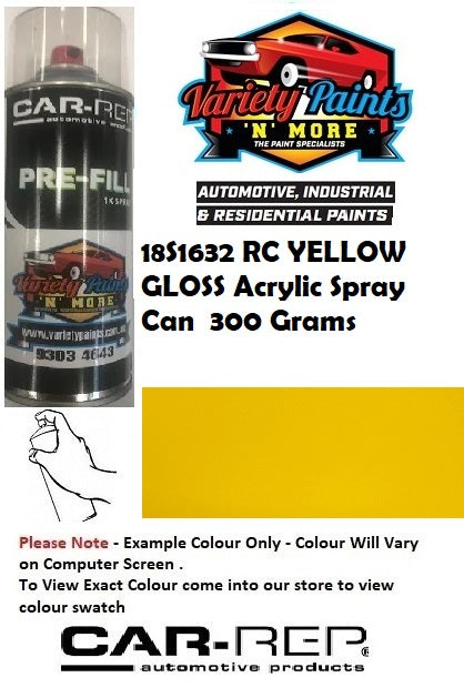 18S1632 RC YELLOW GLOSS Acrylic Spray Can 300 Grams