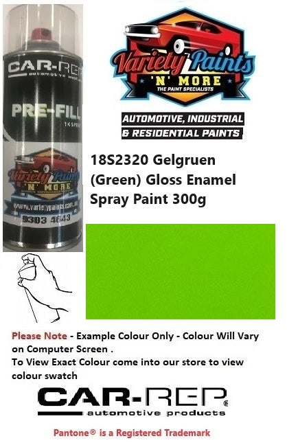 18S2320 Gelgruen (Green) Gloss Enamel Spray Paint 300g 1IS 53A