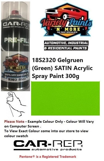 18S2320 Gelgruen (Green) SATIN Enamel Spray Paint 300g