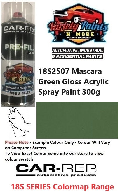 18S2507 Mascara Green Gloss Acrylic Spray Paint 300g
