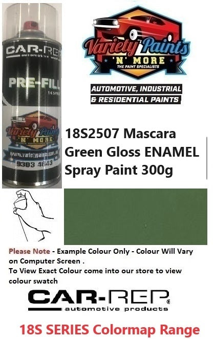 18S2507 Mascara Green GLOSS Enamel Spray Paint 300g
