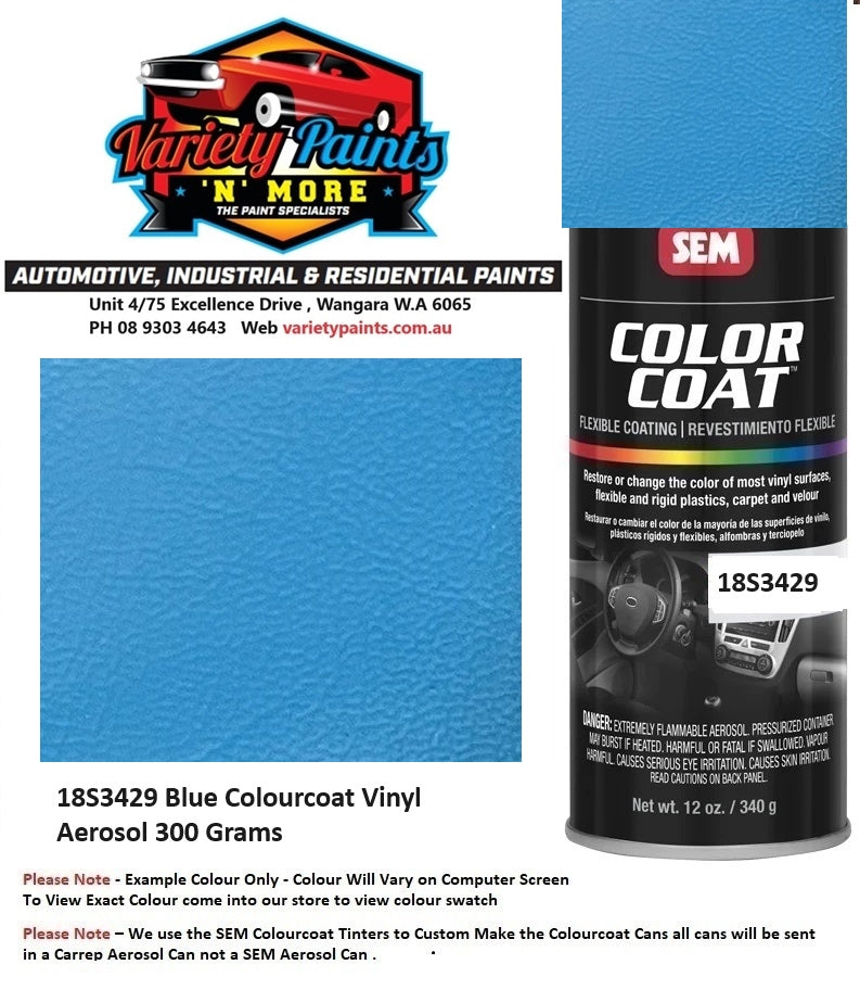 18S3429 Blue Colourcoat Vinyl Aerosol 300 Grams