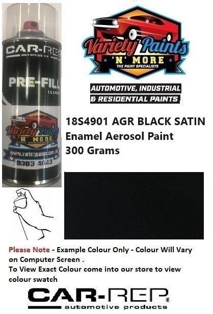 18S4901 AGR BLACK SATIN Enamel Aerosol Paint 300 Grams