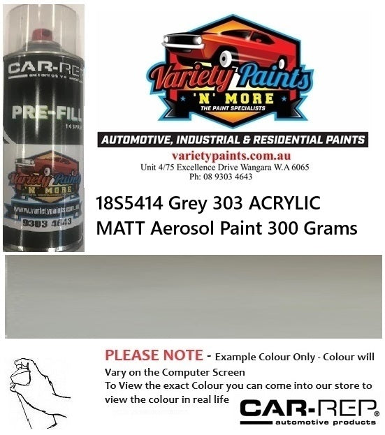 18S5414 Grey 303 ACRYLIC MATT Aerosol Paint 300 Grams 2IS 78A