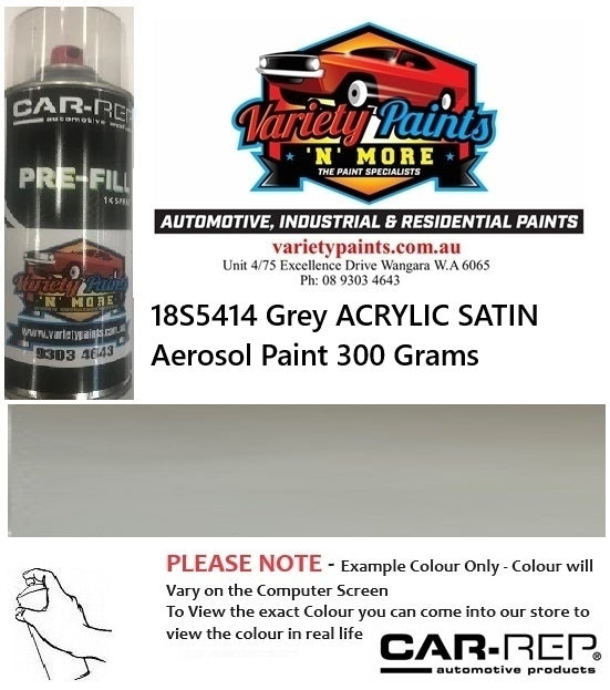 18S5414 Grey ACRYLIC SATIN Aerosol Paint 300 Grams