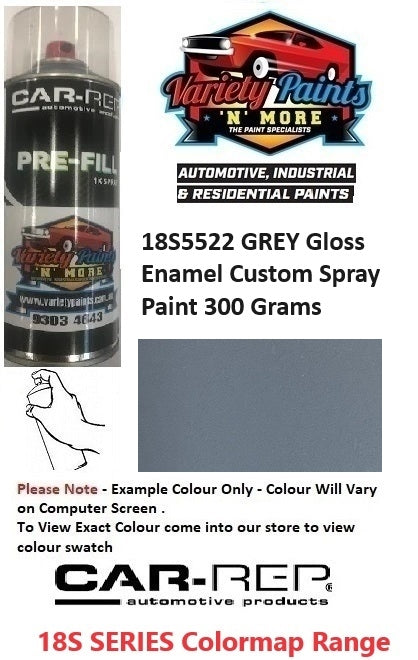 18S5522 GREY Gloss Enamel Custom Spray Paint 300 Grams