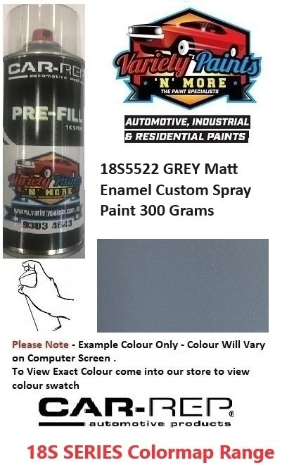 18S5522 GREY Matt Enamel Custom Spray Paint 300 Grams