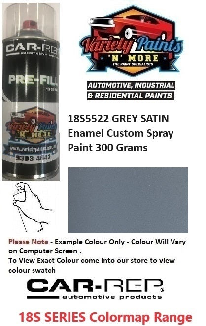 18S5522 GREY SATIN Enamel Custom Spray Paint 300 Grams