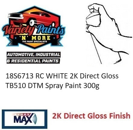 18S6713 RC WHITE 2K Direct Gloss TB510 DTM Spray Paint 300g